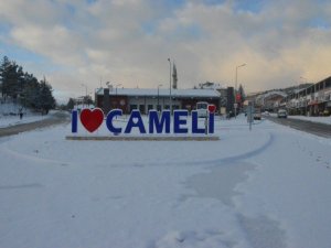 Çameli beyaza büründü