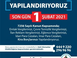 Pamukkale Belediyesi yapılandırma için son gün 1 Şubat olarak hatırlattı