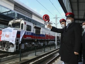 Türkiye’den Çin’e gidecek Bor treni ve Rusya’ya gidecek olan ilk blok ihracat treni Ankara Gar’ından yola çıktı