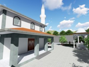 Depremde hasar gören ve sonrasında yıkılan cami yeniden yapılıyor