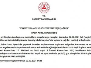 Kadıköy Kaymakamlığı’ndan ’7 günlük yasak’ açıklaması