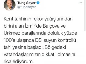 İzmir’de doluluk oranı yüzde 100’e ulaşan barajlarda tahliye işlemi