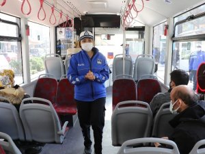 Toplu taşıma araçlarında korona virüs denetimi devam ediyor