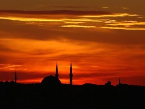 Taksim’de gün batımı manzarası hayran bıraktı