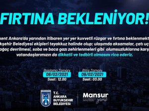 Başkent için fırtına uyarısı