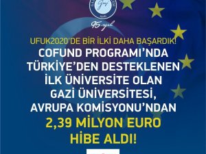 Avrupa Komisyonu’ndan Gazi Üniversitesi’ne 2,39 milyon avro hibe