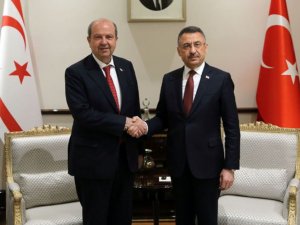 KKTC Cumhurbaşkanı Tatar, Cumhurbaşkanı Yardımcısı Oktay’ı kabul etti