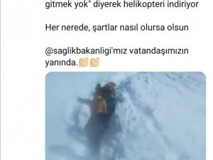 Ambulans helikopter pilotundan alkışlanacak hareket