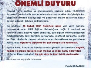 Uşak’ta eğitime 1 günlük ara verildi