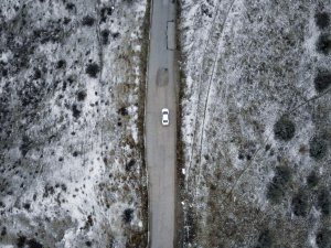 Ankara’da kar yağışı ve sis havadan görüntülendi
