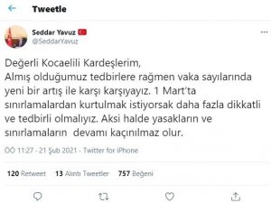 Vaka sayısının arttığı ilde vali sosyal medyadan vatandaşları uyardı: