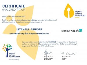 İstanbul Havalimanı, Uluslararası Havalimanları Konseyi’nin iklim-akıllı havalimanları listesinde
