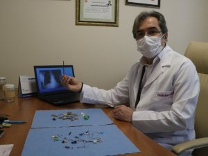 Hepsi insan vücudundan çıkartıldı, çividen jetona kadar her şey var