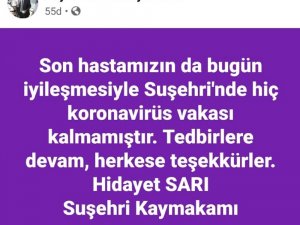 Sivas’ın 25 bin nüfuslu ilçesinde Covid-19 vakaları sıfırlandı