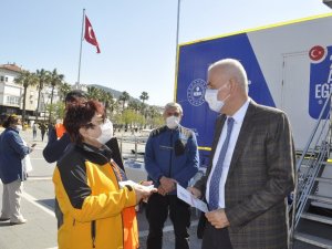Simülasyonlu deprem TIR’ı Marmaris’te