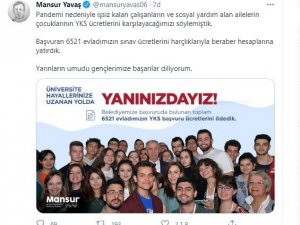 Ankara Büyükşehir Belediyesi YKS ödemesi desteği sözünü tuttu