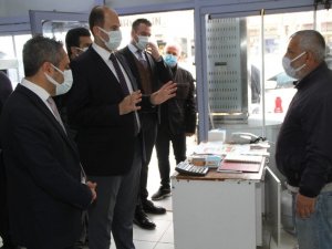 Bismil Kaymakamı Türkmen, korona virüs denetimlerine katıldı
