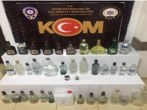Didim’de kaçak içki ele geçirildi