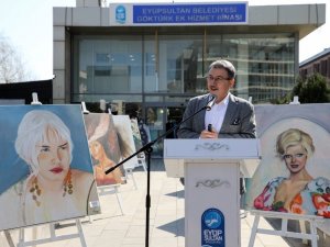 8 kadın 8 fırça sergisi Göktürk’te açıldı