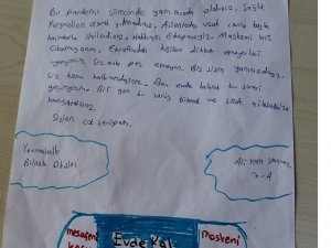 Öğrenciler, sağlık çalışanlarına duygu yüklü mektuplarıyla moral verdi