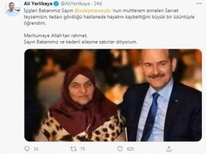 İstanbul Valisi Ali Yerlikaya’dan, Süleyman Soylu’ya baş sağlığı