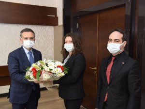 Açıkgöz ve beraberindeki heyet Vali Aksoy ile bir araya geldi