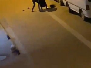 Küçükçekmece’de kadına şiddet kamerada