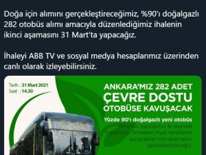 Başkent’te yeni otobüslerin ikinci ihalesi 31 Mart’ta