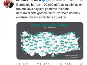 Denizli’de vaka sayısı 100 binde 49.38 oldu