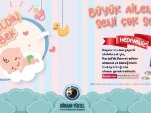 Büyük Kartal ailesine katılan yeni bebeklere ilk hediyeleri belediyeden