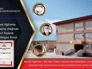 Öğretmen ve öğrencilerin maskeyle siperliğin bir arada olduğu tasarımı tescillendi
