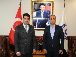 Aydın Basın Kartları Sorumlusu Erdal Şener ADÜ Rektörü Aldemir ile görüştü