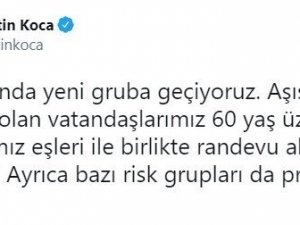 Covid-19 aşılamasında 60 yaş üzeri vatandaşlar için randevu sistemi açıldı