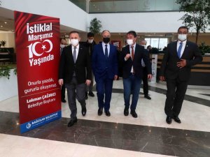Filistin Büyükelçisi Dr. Faed Mustafa, Başkan Lokman Çağırıcı’yı ziyaret etti