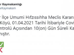 Sivas’ta bir köyde Covid-19 karantinası