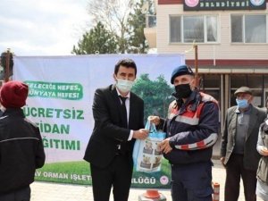 Vatandaşlara 18 bin ücretsiz fidan dağıtıldı