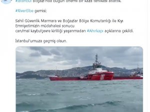 İstanbul Valisi Ali Yerlikaya, ”İstanbul Boğazı’nda bugün önemli bir kaza tehlikesi atlattık”