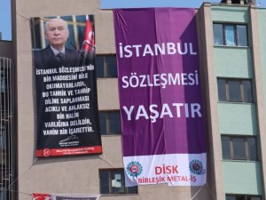 İstanbul Sözleşmesi tartışmaları afişlere yansıdı
