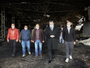 ATO’dan Kızılcahamam kasaplar Çarşısı’ndaki yangında zarar gören iş yerlerine ziyaret