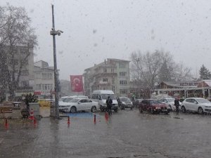 İlkbaharda yağan kar görsel şölen oluşturdu