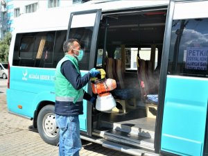 Aliağa’da ortak kullanım alanları dezenfekte ediliyor