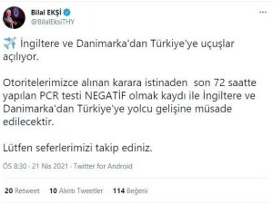 İngiltere ve Danimarka’dan Türkiye’ye uçuşlar yeniden başlıyor
