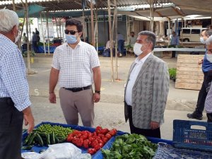 Kaymakam Ülkü ve Başkan Erol, pazar kurulacak yerleri inceledi