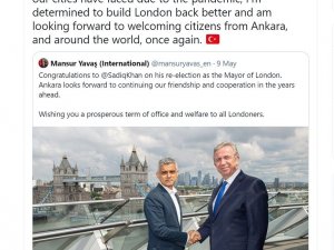 Başkan Yavaş, Londra Belediye Başkanı olarak seçilen Sadıq Khan’ı tebrik etti