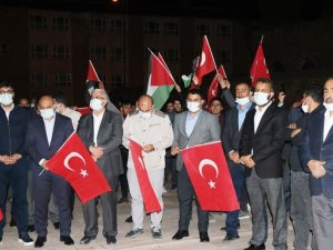 Bitlis’te 100 araçlık konvoyla İsrail’e kınama