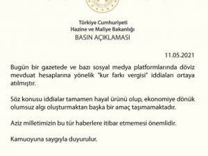 Hazine ve Maliye Bakanlığı: "Kur farkı vergisi iddiası tamamen hayal ürünü"