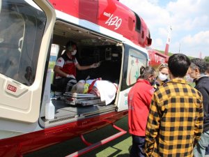 Hava ambulansı kazazede için havalandı