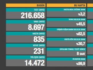 Son 24 saatte korona virüsten 231 kişi hayatını kaybetti