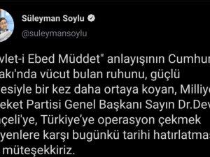 Bakan Soylu’dan Devlet Bahçeli’ye teşekkür