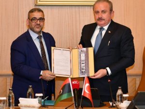 TBMM Başkanı Şentop, Libya Devlet Yüksek Konseyi Başkanı El Meşri ile görüştü